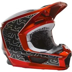 Policarbonato Casco Fox V1 Peril Rosso Fluo