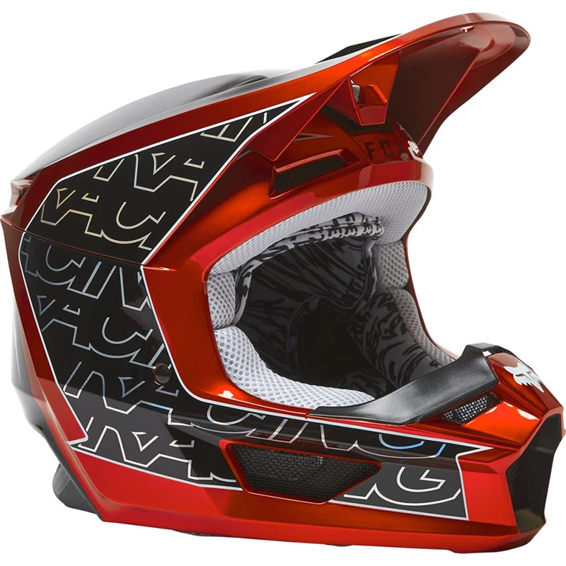 Policarbonato Casco Fox V1 Peril Rosso Fluo 1 Policarbonato Casco Fox V1 Peril Rosso Fluo