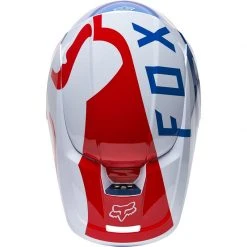 Policarbonato Casco Fox V1 Skew Bianco Rosso Blu -Vendite Fox fox v1 skew helmet biancoblu 3