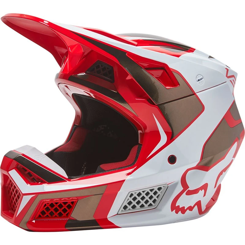 Fibra Casco Fox V3 Rs Mirer Rosso Fluo 1 Fibra Casco Fox V3 Rs Mirer Rosso Fluo