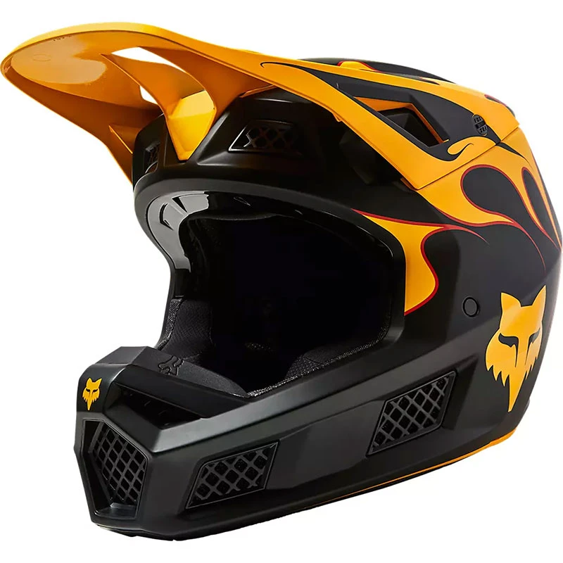 Fibra Casco Fox V3 Rs Supr Trik Nero Giallo 2 Fibra Casco Fox V3 Rs Supr Trik Nero Giallo - immagine 2