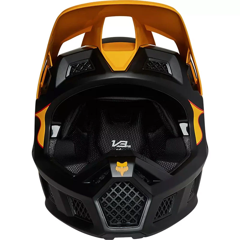 Fibra Casco Fox V3 Rs Supr Trik Nero Giallo 4 Fibra Casco Fox V3 Rs Supr Trik Nero Giallo - immagine 4